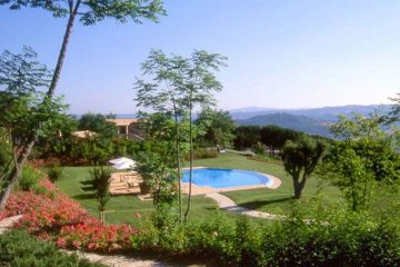 Veduta del giardino della villa