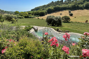 Ristrutturazione giardino del casale in campagna rose e lavanda