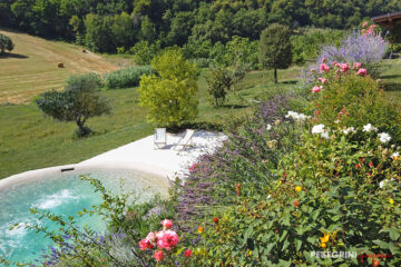 Ristrutturazione giardino del casale in campagna scarpata fiorita