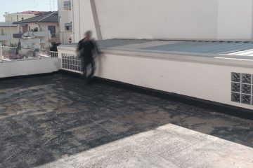 Fase iniziale della posa in opera di un giardino pensile