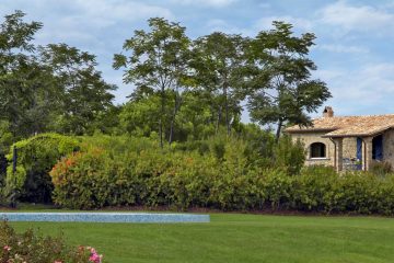 View of the garden of the villa