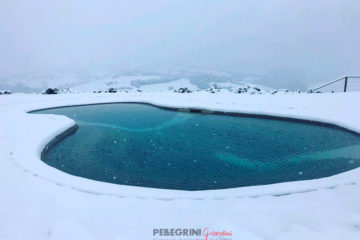 piscina, pool, naturale, neve